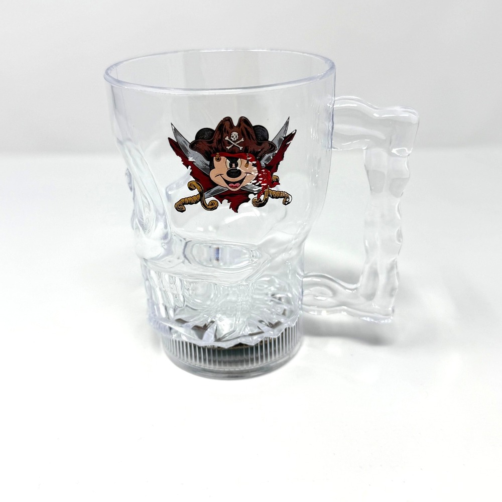 Disney Cruise Line Pirate Night Skull Light Up Cup Mickey Plastic Mug